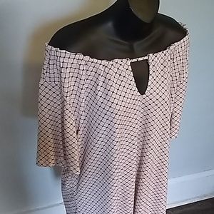 Worthington Blush Pink & Black Adjustable Blouse